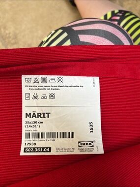 IKEA MÄRIT Red Ribbed Fabric Panel